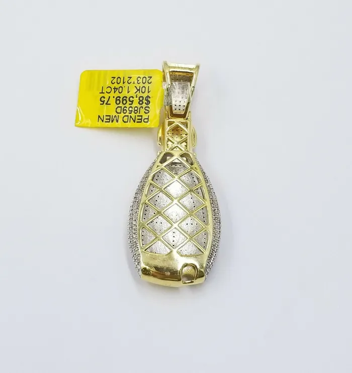 Charm Necklaces Globalwatches10 REAL 10k Gold Mercedes Key Diamond Pendant Charm Genuine Diamond 104CT