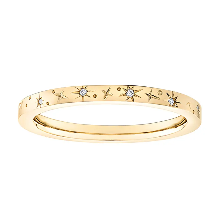 Chi Chi Designs 10kt Yellow Gold Diamond Star Stackable Ring Rings