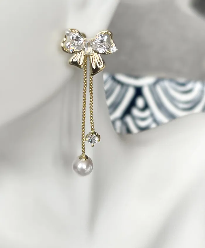 Crystal Pearl Pave Butterfly Earrings SophiaRene Boutique Earrings