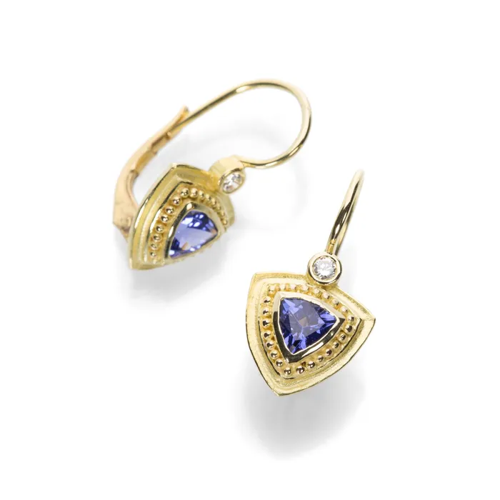Earrings Barbara Heinrich Trillion Tanzanite Earrings