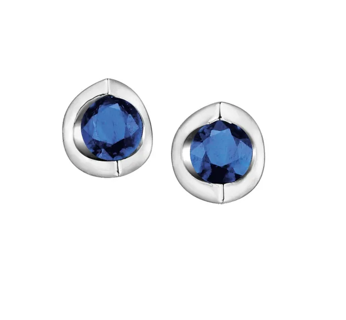 Earrings Forever Jewellery 10kt White Gold Sapphire Stud Earrings