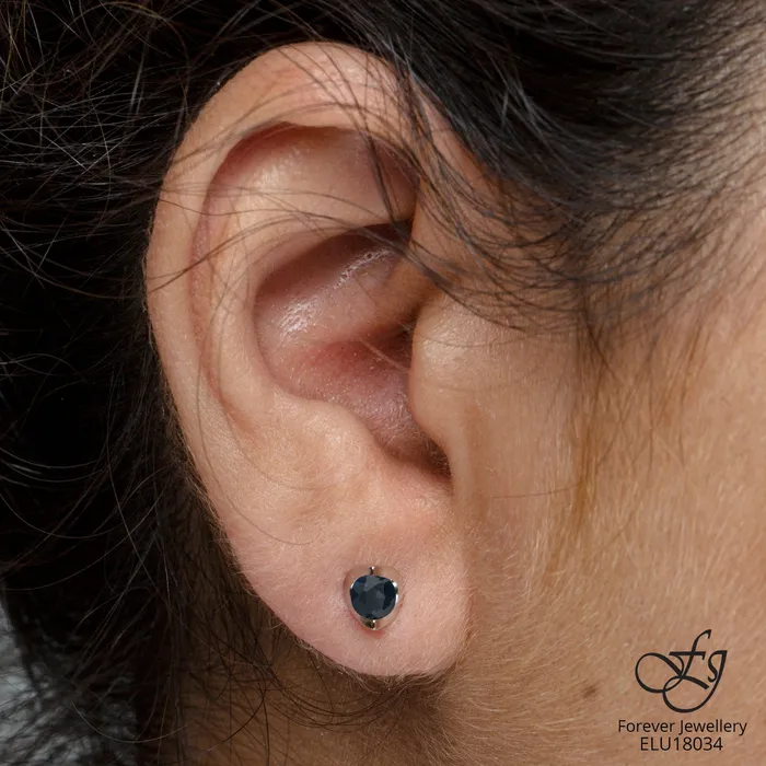 Earrings Forever Jewellery 10kt White Gold Sapphire Stud Earrings Earrings Forever Jewellery 10kt White Gold Sapphire Stud Earrings