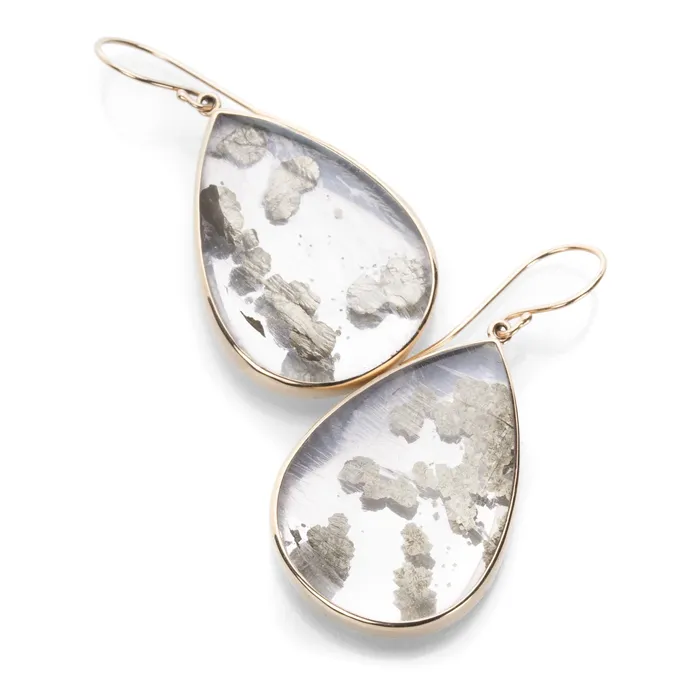Earrings Jamie Joseph Pyrite in Quartz Earrings