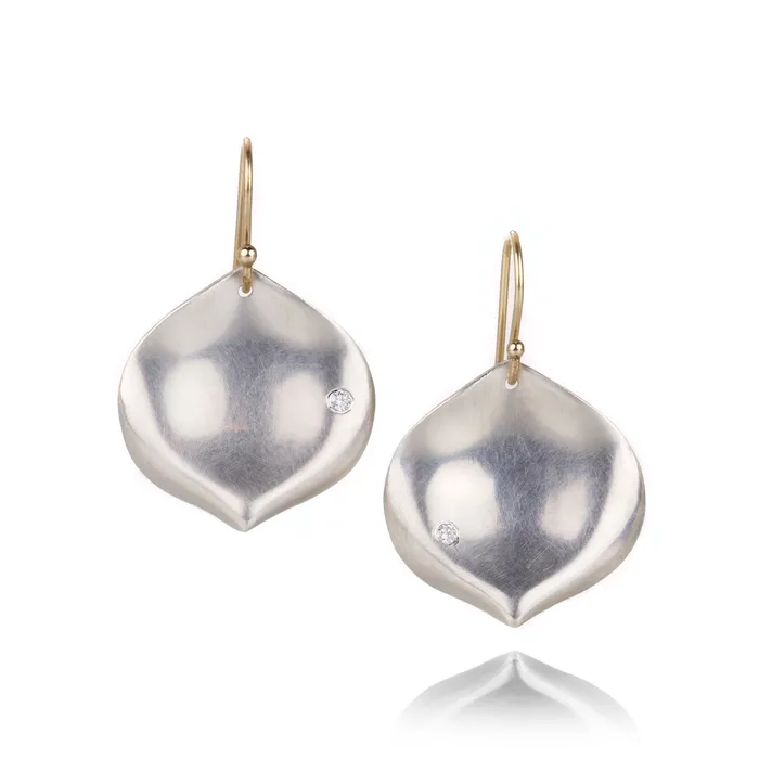Earrings Medium Sterling Silver Rose Petal Earrings Annette Ferdinandsen