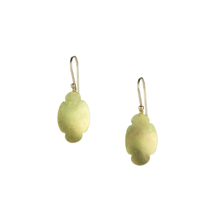 Earrings Small 18k Oval Scallop Earrings Gabriella Kiss