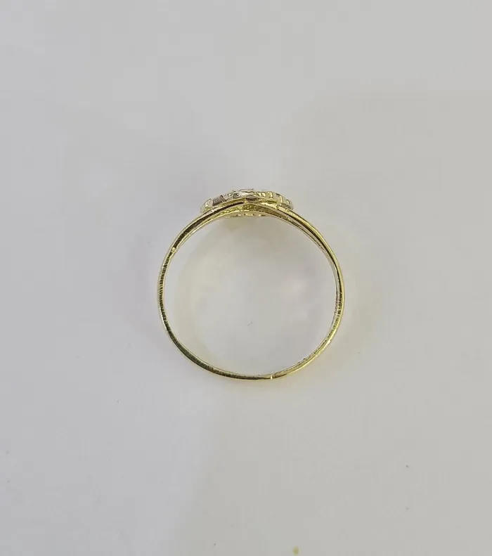Gold and Diamond Real 10k Nugget Heart Ring Band Wedding Engagement Women Yellow Gold Rings