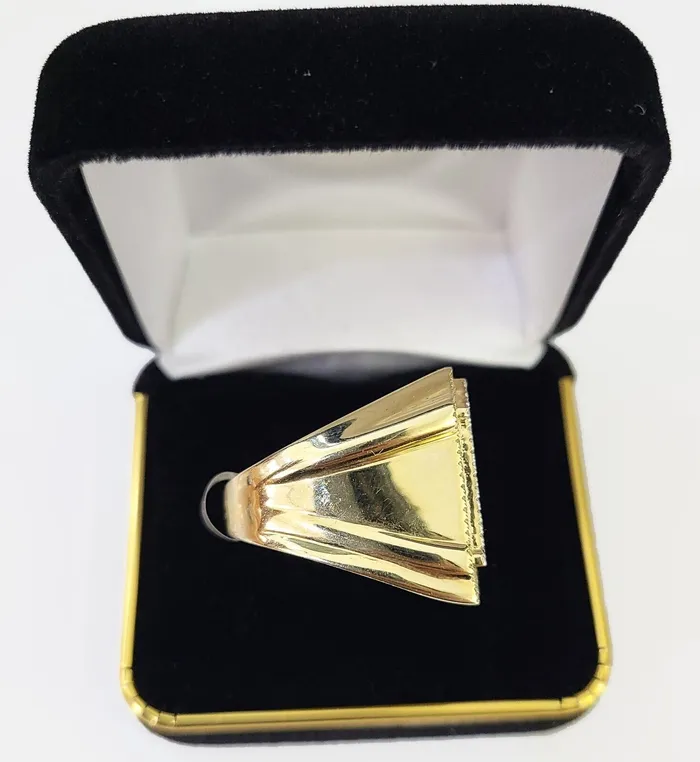 Gold and Diamond Rings Real 10k Yellow Gold Diamond Ring 100 Shaped Men Ring