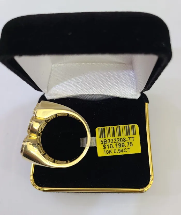 Gold and Diamond Rings Real 10k Yellow Gold Diamond Ring 100 Shaped Men Ring