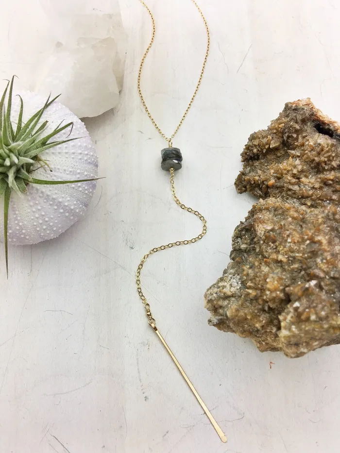 Golden State Necklace B Labradorite Cluster 14k Gold Fill Y w Dagger Enclave Gems and Co Necklaces