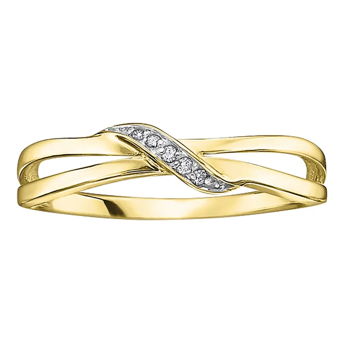 Independent Jewellers Rings 10kt Yellow Gold Diamond Split Shank Fashion Ring