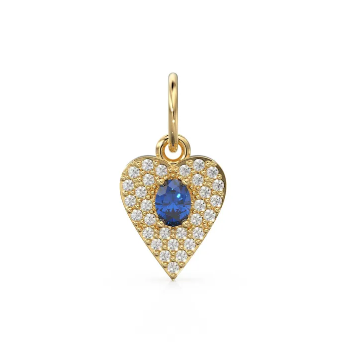 Jalvi Co Necklaces 10mmx125mm 14K solid Yellow Gold Diamond Blue Sapphire LOVE Heart Charm Necklace Pendant Ruby Emerald Topaz Necklace Jalvi Co Necklaces 10mmx125mm 14K solid Yellow Gold Diamond Blue Sapphire LOVE Heart Charm Necklace Pendant Ruby Emerald Topaz Necklace