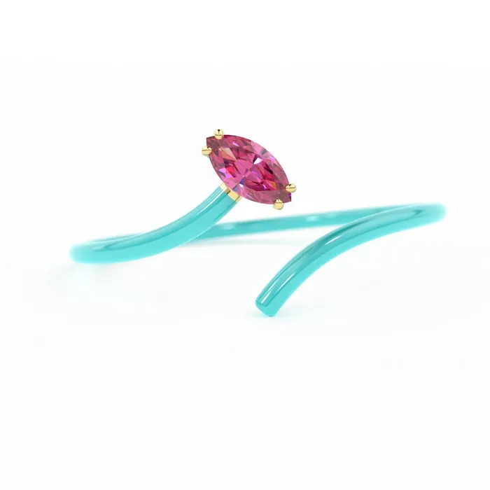 Jalvi Co Rings Pink Tourmaline Vine Ring in 14k Gold Turquoise Blue Enamel Handmade Ring Designer Gemstone Ring Marquise Gemstone Band High Jewelry Jalvi Co Rings Pink Tourmaline Vine Ring in 14k Gold Turquoise Blue Enamel Handmade Ring Designer Gemstone Ring Marquise Gemstone Band High Jewelry