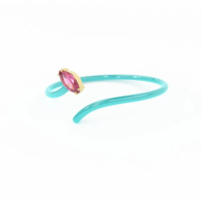 Jalvi Co Rings Pink Tourmaline Vine Ring in 14k Gold Turquoise Blue Enamel Handmade Ring Designer Gemstone Ring Marquise Gemstone Band High Jewelry Jalvi Co Rings Pink Tourmaline Vine Ring in 14k Gold Turquoise Blue Enamel Handmade Ring Designer Gemstone Ring Marquise Gemstone Band High Jewelry