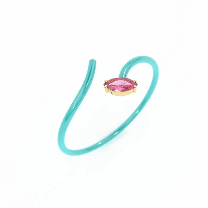 Jalvi Co Rings Pink Tourmaline Vine Ring in 14k Gold Turquoise Blue Enamel Handmade Ring Designer Gemstone Ring Marquise Gemstone Band High Jewelry Jalvi Co Rings Pink Tourmaline Vine Ring in 14k Gold Turquoise Blue Enamel Handmade Ring Designer Gemstone Ring Marquise Gemstone Band High Jewelry