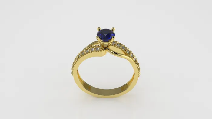JCM DESIGN JEWELRY Rings 14K Solitaire Ring with 19 Stones Stt Prong Filigree JCM DESIGN JEWELRY Rings 14K Solitaire Ring with 19 Stones Stt Prong Filigree