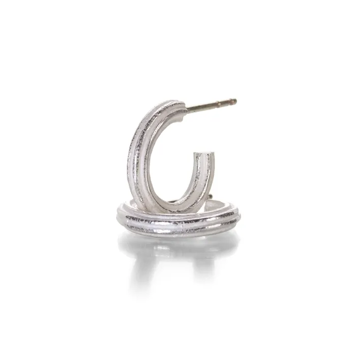 John Iversen Bright Silver Hugs Hoop Earrings Earrings