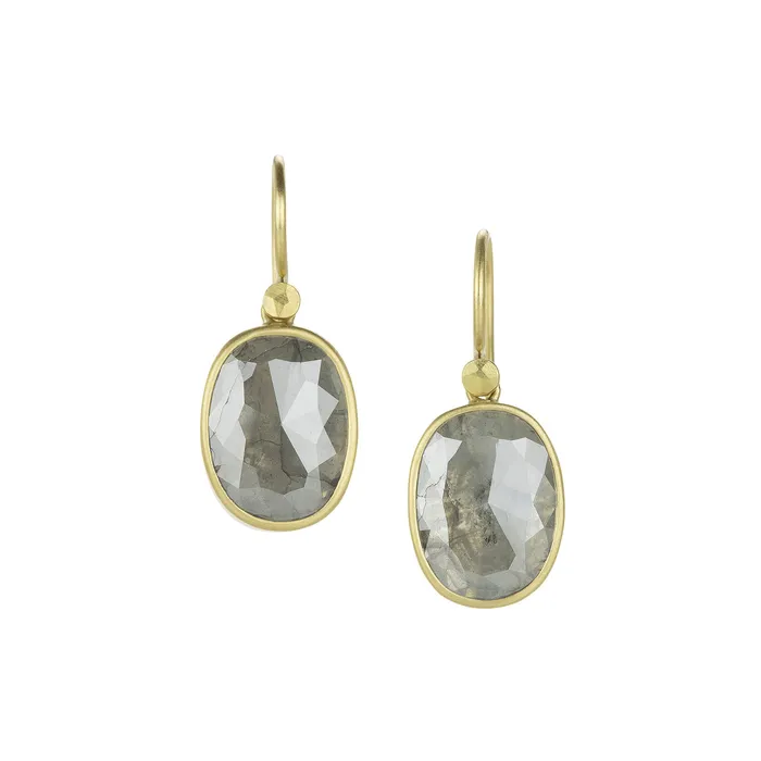 Lola Brooks Earrings Oval Smoky Diamond Drop Earrings