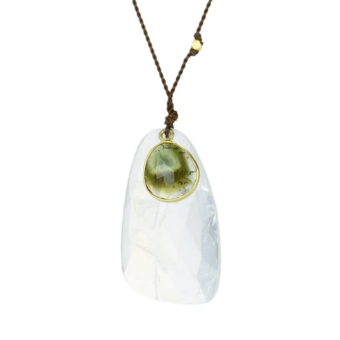 Margaret Solow Necklaces Moonstone and Tourmaline Pendant Necklace