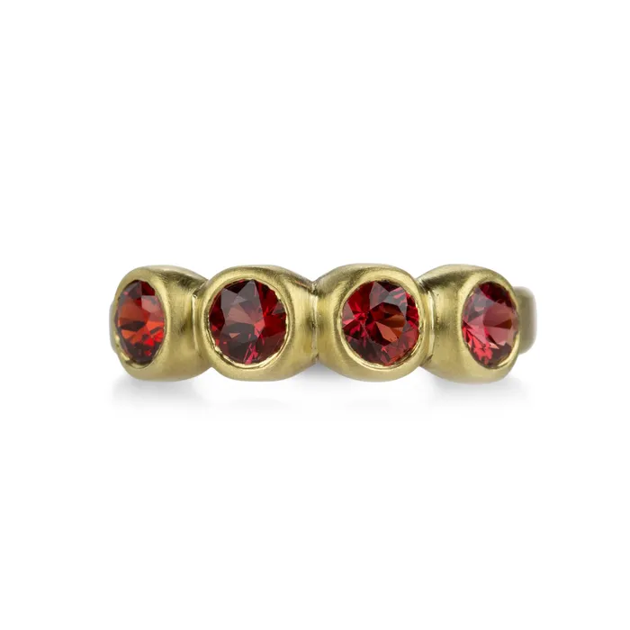 Marian Maurer Rings 18k Porch Skimmer Band with Red Sapphire
