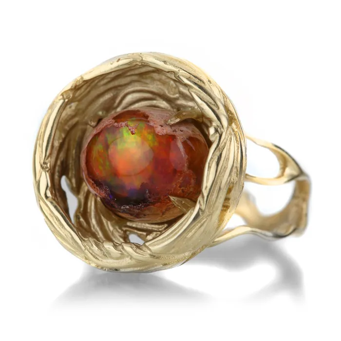Mexican Opal Birds Nest Ring Annette Ferdinandsen Rings