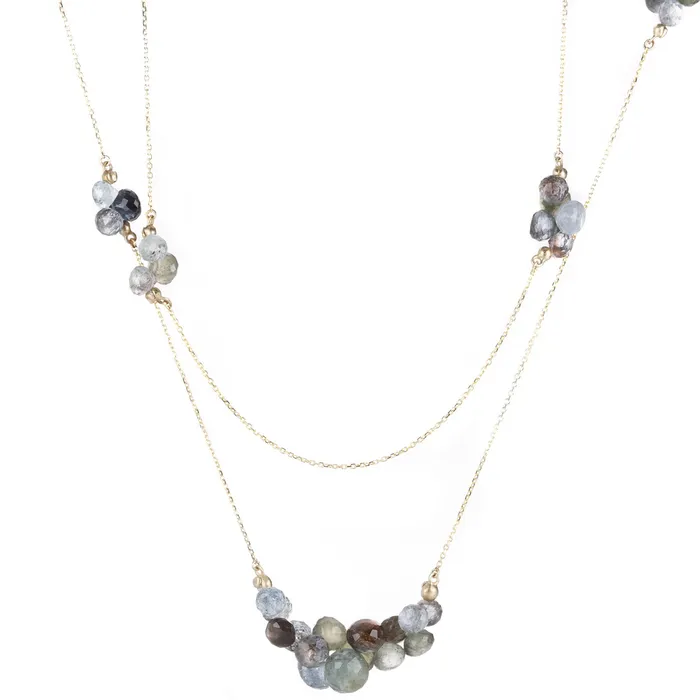 Moss Aquamarine Caviar Eternity Necklace Rachel Atherley Necklaces