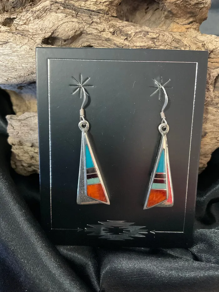 MultiColor Stone Earrings Chris Crosbys Purple Coyote Earrings MultiColor Stone Earrings Chris Crosbys Purple Coyote Earrings