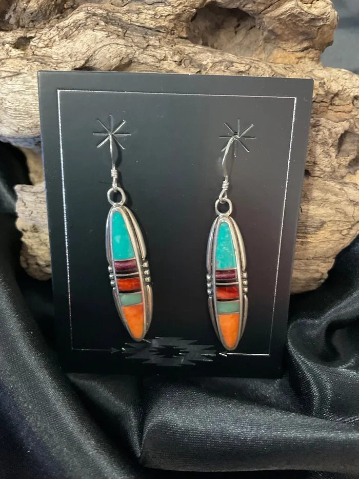 MultiColor Stone Earrings Chris Crosbys Purple Coyote Earrings MultiColor Stone Earrings Chris Crosbys Purple Coyote Earrings