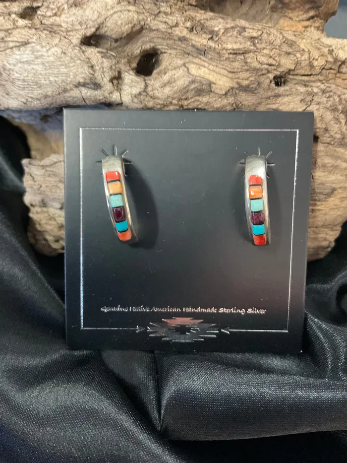 MultiColor Stone Earrings Chris Crosbys Purple Coyote Earrings MultiColor Stone Earrings Chris Crosbys Purple Coyote Earrings