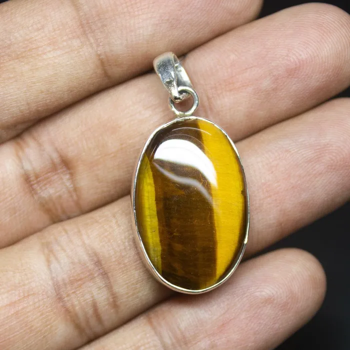 Necklaces Beads Supplies USA 710gm Natural Tiger Eye Oval Shape 925 Sterling Silver Bezel Pendant Tiger Eye Pendant Necklaces Beads Supplies USA 710gm Natural Tiger Eye Oval Shape 925 Sterling Silver Bezel Pendant Tiger Eye Pendant