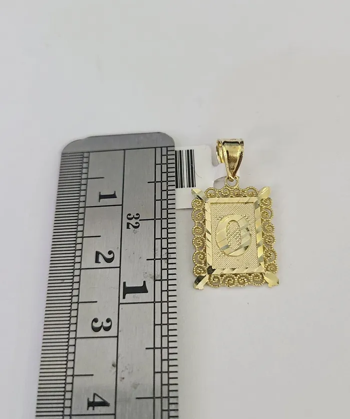 Necklaces Gold and Diamond 10k Gold Initial O Charm Rope Chain 1626 25mm SET Necklace Alphabet Pendant