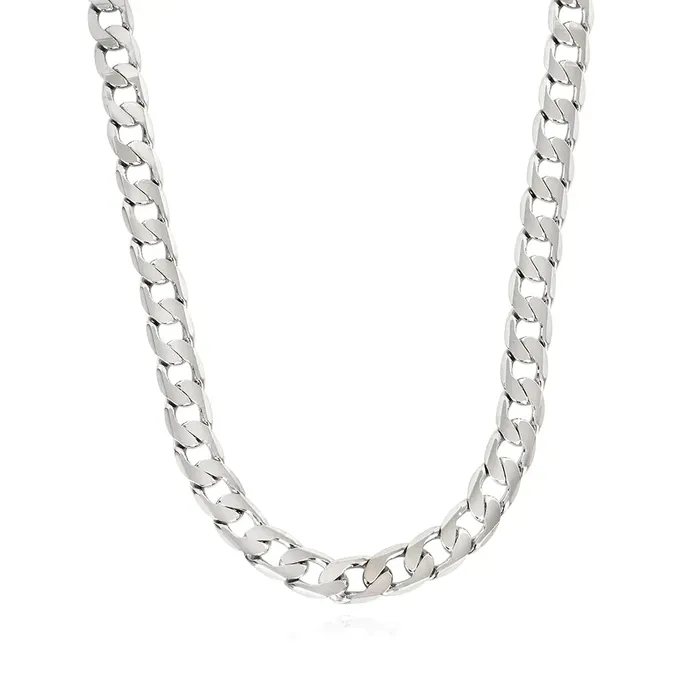Necklaces Independent Jewellers Sterling Silver 720mm Flat Curb Chain in 24