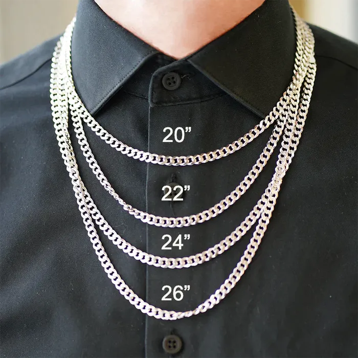 Necklaces Independent Jewellers Sterling Silver 720mm Flat Curb Chain in 24
