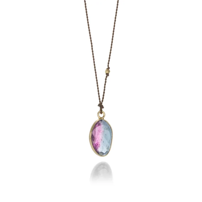 Necklaces Margaret Solow Freeform Rose Cut Watermelon Tourmaline Necklace