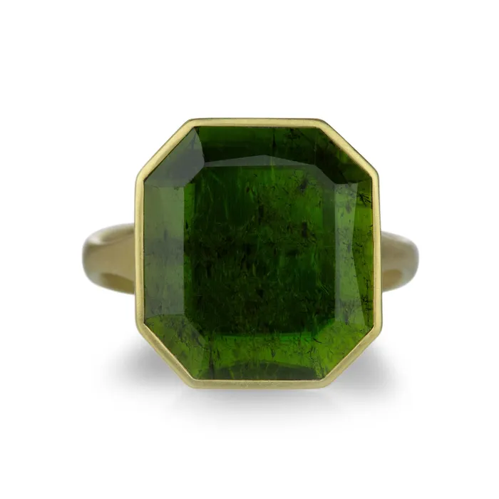 PortraitCut Green Tourmaline Ring Lola Brooks Rings PortraitCut Green Tourmaline Ring Lola Brooks Rings