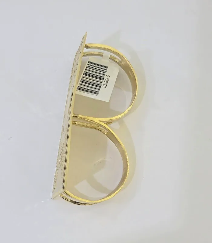Real 10K Gold 100 Dollar Bill Ring Diamond Cut 10kt yellow Gold Ring Gold and Diamond Rings
