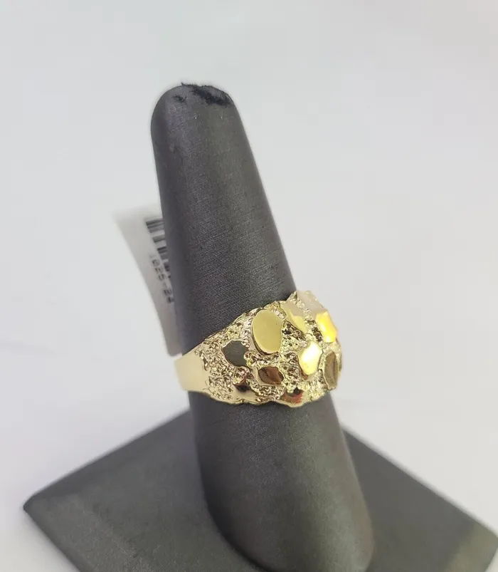 Real 10k Nugget Ring Yellow Gold Casual Ring 10kt Genuine Globalwatches10 Rings Real 10k Nugget Ring Yellow Gold Casual Ring 10kt Genuine Globalwatches10 Rings