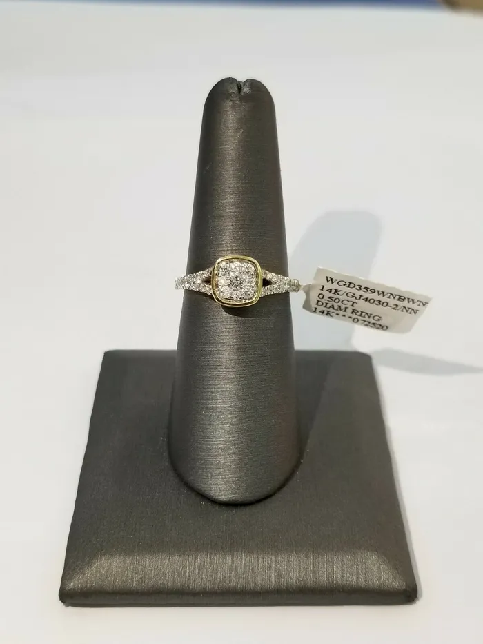 Rings 14k Yellow Gold Diamonds ladies Ring Cushion shaped Sizable REAL Retail 1450 Gold and Diamond Rings 14k Yellow Gold Diamonds ladies Ring Cushion shaped Sizable REAL Retail 1450 Gold and Diamond
