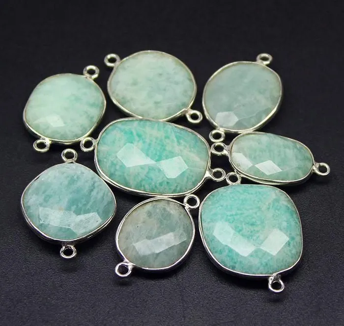 Rings 5pc 2528mm Amazonite Oval Checker Briolette 925 Sterling Silver Connector Amazonite Connector Beads Supplies USA Rings 5pc 2528mm Amazonite Oval Checker Briolette 925 Sterling Silver Connector Amazonite Connector Beads Supplies USA