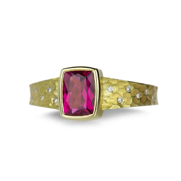 Rings Barbara Heinrich Carved Glacier Ring with Pink Tourmaline