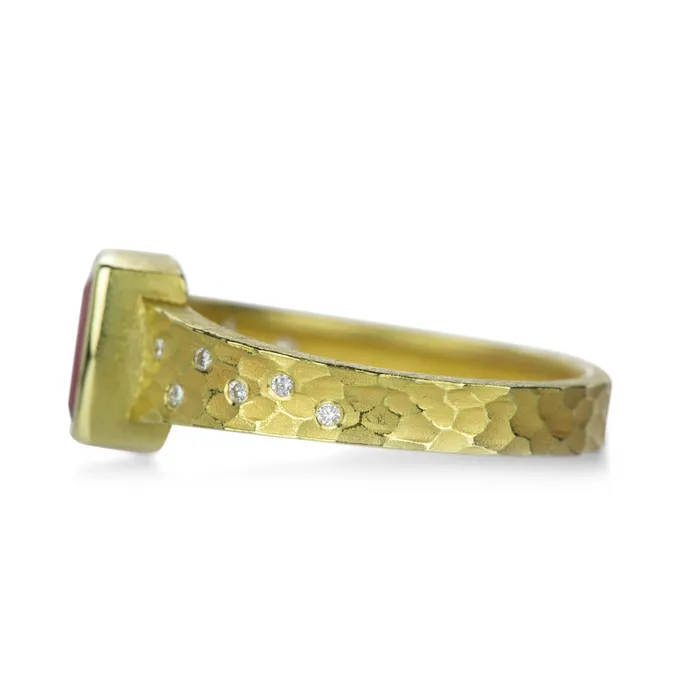 Rings Barbara Heinrich Carved Glacier Ring with Pink Tourmaline Rings Barbara Heinrich Carved Glacier Ring with Pink Tourmaline