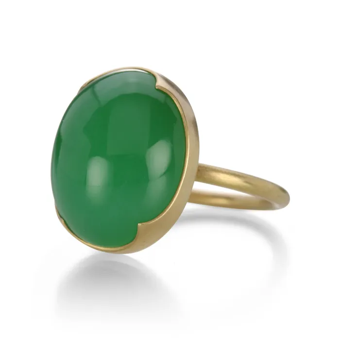 Rings Gabriella Kiss Large Oval Chrysoprase Ring