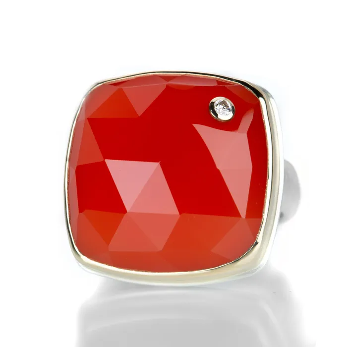 Rings Jamie Joseph Square Orange Chalcedony Ring