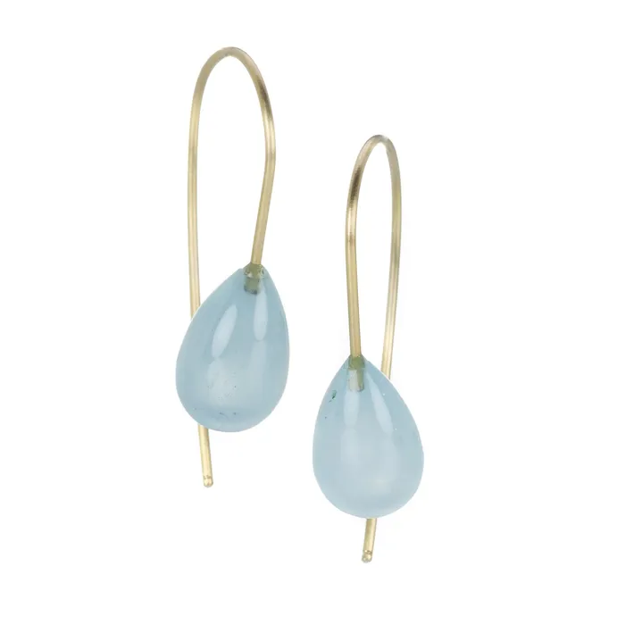 Rosanne Pugliese Earrings Aquamarine Egg Drop Earrings