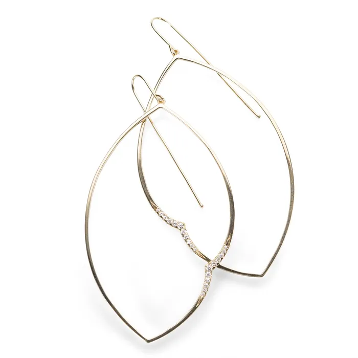 Vine Earrings with Pave Diamonds Nicole Landaw Earrings