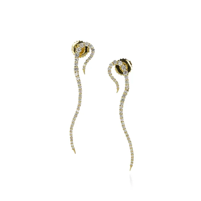 Yellow Gold Thread Line Earrings Paul Morelli Earrings