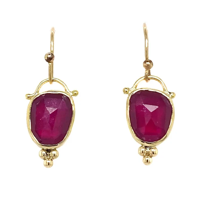 14k Rosecut Ruby dangle earrings Emily Amey Jewelry Earrings