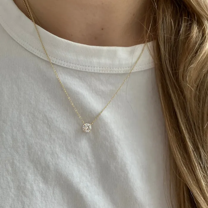 Alev Jewelry Necklaces Solitaire Lab Diamond Necklace 1CT