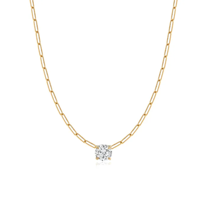 Alev Jewelry Necklaces Solitaire Lab Diamond Necklace 1CT