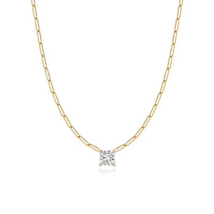Alev Jewelry Necklaces Solitaire Lab Diamond Necklace 1CT