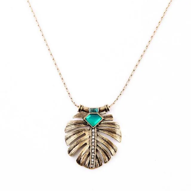 Arrival Fashion Retro Personality Leaf Crystal Necklace Antique Pendant Jewelry sparklingselections Necklaces Arrival Fashion Retro Personality Leaf Crystal Necklace Antique Pendant Jewelry sparklingselections Necklaces
